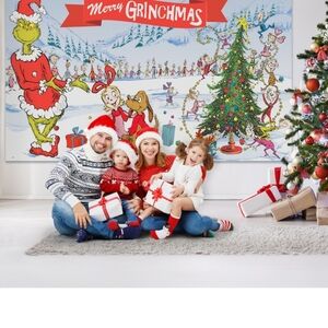 Festive Grinchmas Holiday Decor Backdrop